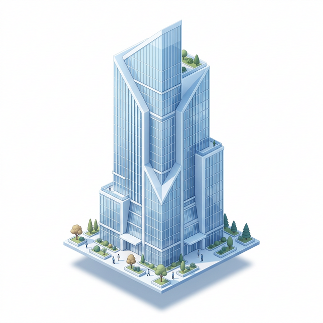Modern architectural building illustration